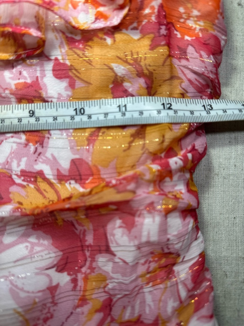 Fortunateone Floral Off-Shoulder Ruffle Mini Dress pink and orange Size Small - Picture 5 of 8